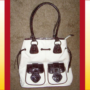 🍷New Earth Axxessories canvas & faux leather bag Summer tote